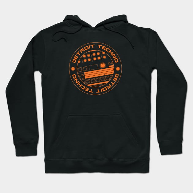 909 Drum Machine Circle: Detroit Techno Hoodie by Atomic Malibu